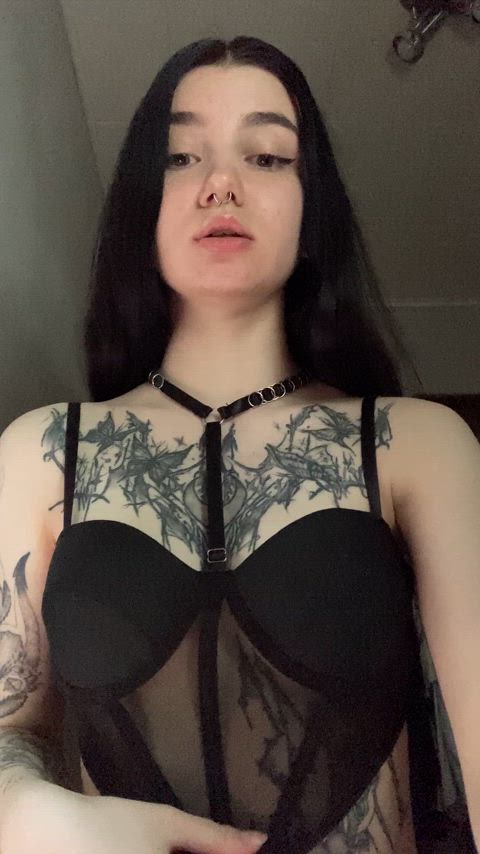 18 years old ahegao brunette cute fansly homemade pierced tattoo tattooed clip