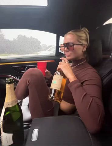 american blonde clothed solo tongue fetish clip