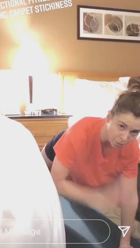 celebrity downblouse workout clip