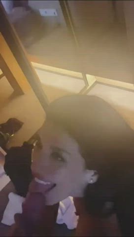 blowjob deepthroat eye contact gagging latina clip