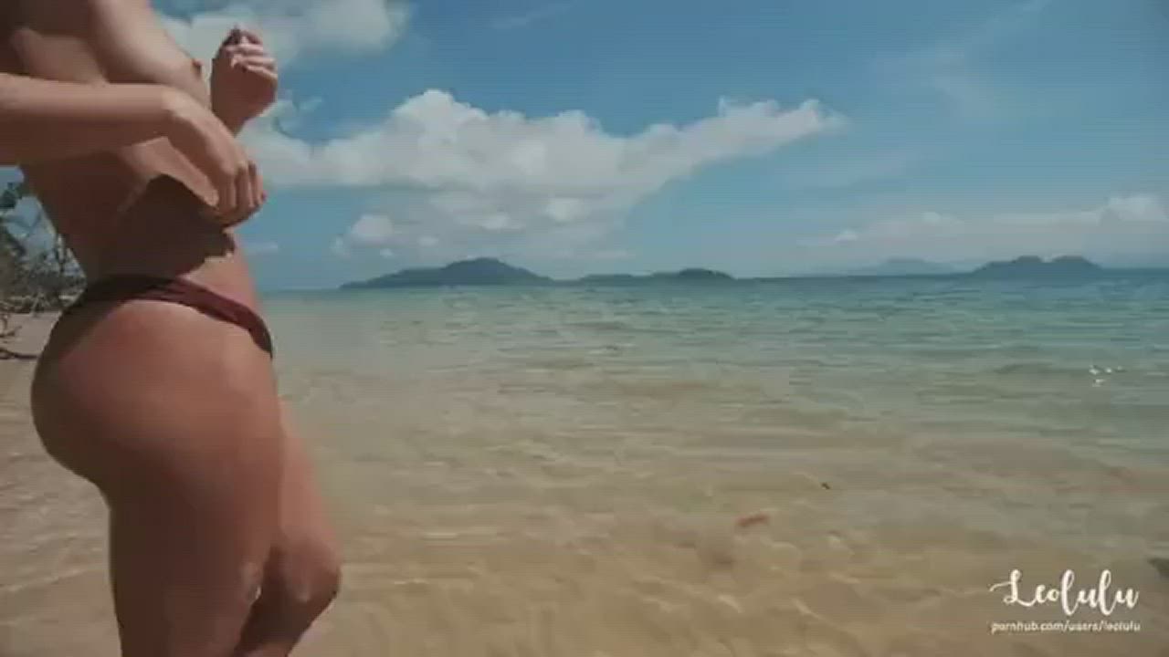 Blonde Small Tits Thong clip