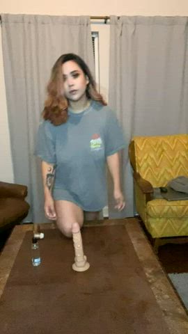 big tits dildo huge tits riding solo clip