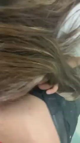 amateur babe big tits blowjob busty public schoolgirl sloppy spit clip