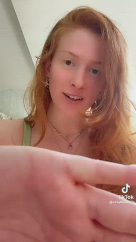 big tits cleavage redhead clip