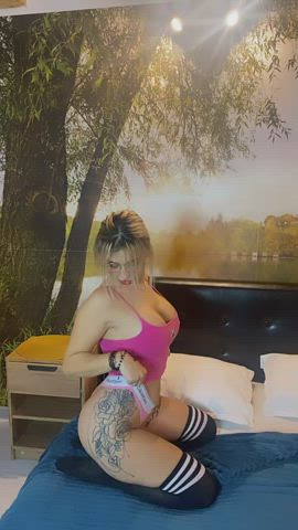 blonde tattoo teen clip