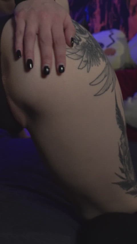 ass goth spanked spanking tattoo goth-girls on-all-fours clip