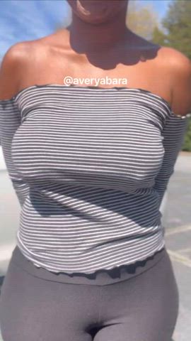 big tits ebony natural tits clip