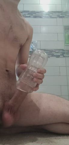Filling my fleshlight (with cock & cum)