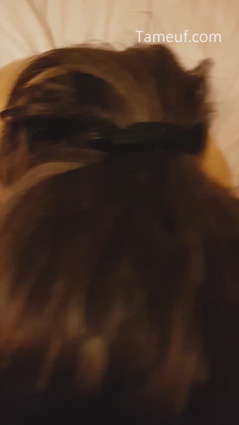 White girl is blowing an Arab dick in her room