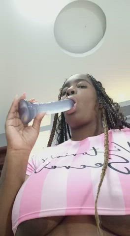 big tits blowjob deepthroat ebony nipples sucking clip