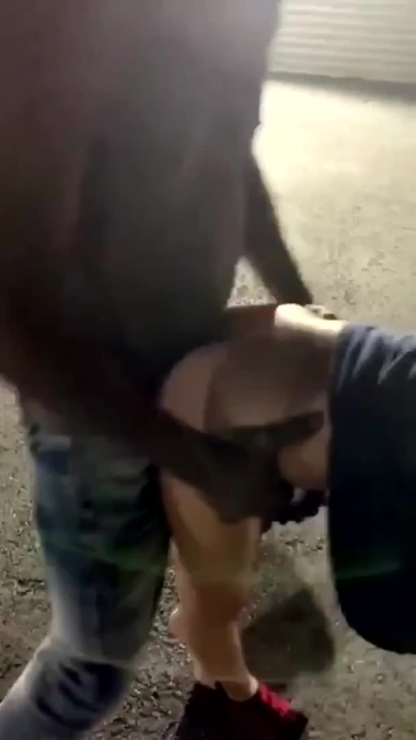 5 guys fuck teen on parking lot