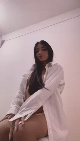 lingerie long hair natural tits pretty sensual small tits teen tits clip