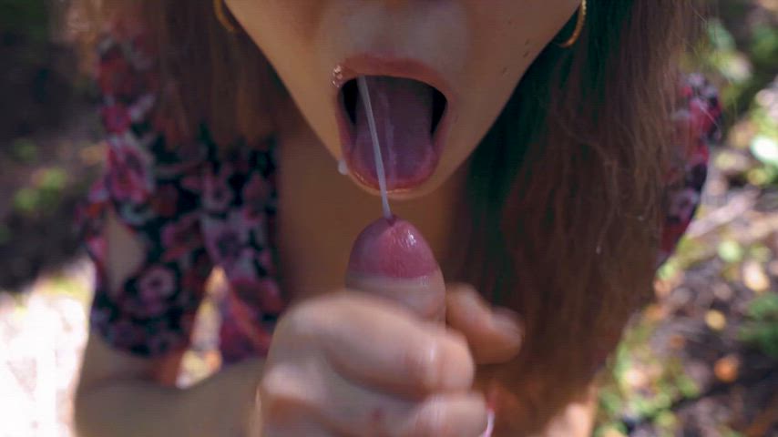cfnm cum in mouth cumshot handjob tongue uncut clip