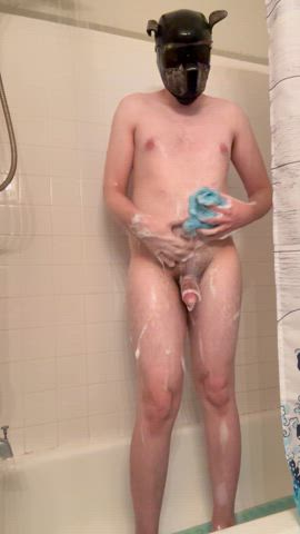 bathroom cleaning gay penis puppy sexy shower belly clip