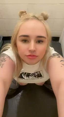 blonde submissive tongue fetish clip