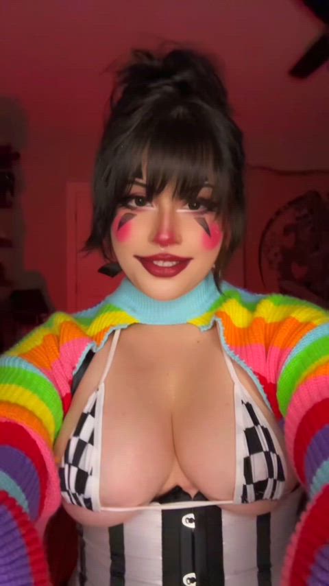 alternative boobs clown girl goth micro bikini tiktok nsfw-cosplay tik-tok clip