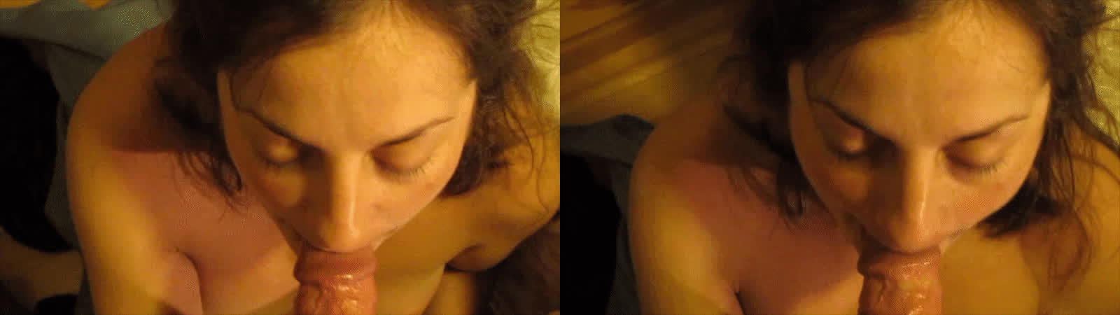 amateur blowjob blue eyes brunette cute eye contact homemade clip