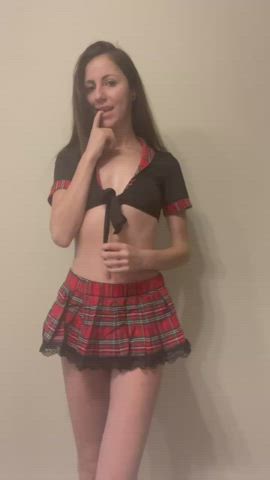 brunette pretty schoolgirl skinny strip tease teasing tiny tiny waist petite clip