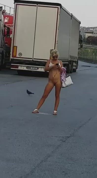 Meanwhile in a truck parking