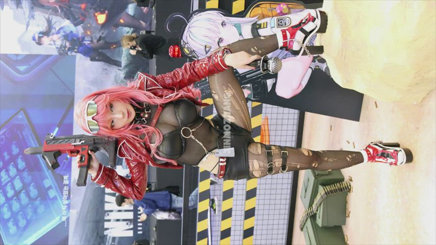 asian babe big tits convention cosplay cute korean model clip