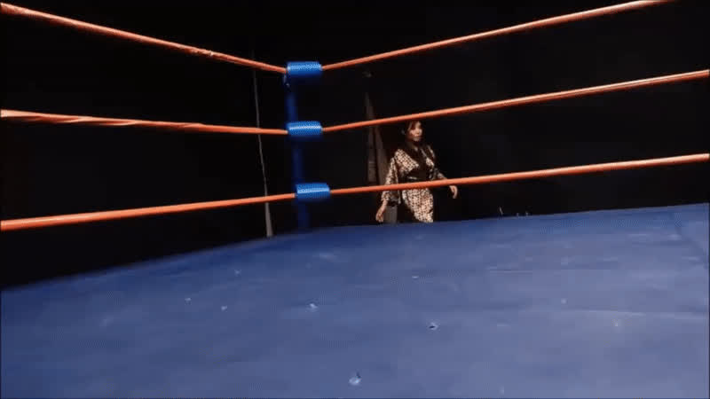 akira lane asian bikini brunette high heels wrestling clip