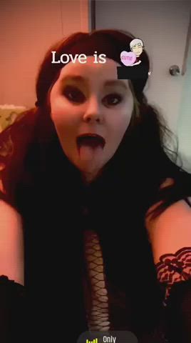 ahegao green eyes tongue fetish clip