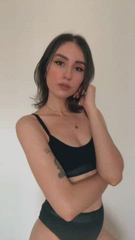 Brunette Lingerie Model clip