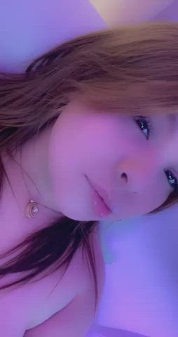ahegao blonde chubby cute kawaii girl lips lipstick moaning teen clip