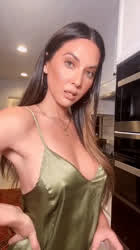 Olivia Munn Green Satin
