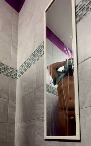 Watch my load drip down the mirror at the gym
