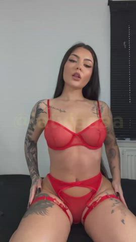 brunette lingerie tattoo clip
