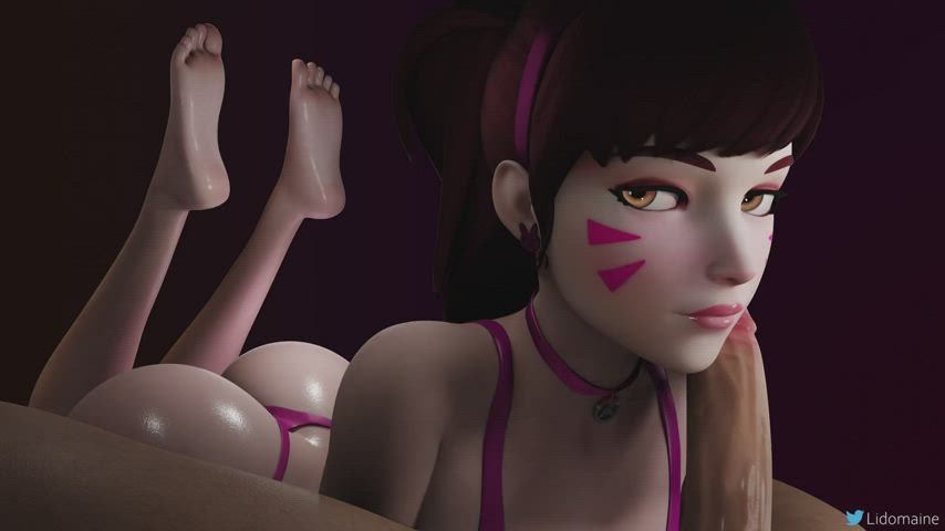 3d animation ass blowjob bubble butt cumshot kissing licking overwatch clip