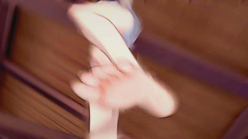 femdom footjob hentai clip