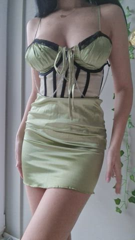 I love this elegant satin dress on me