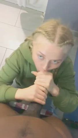 bbc blonde blowjob clip