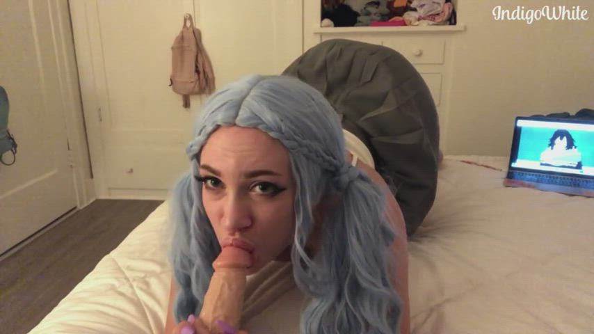 Ahegao Cute Indigo White clip