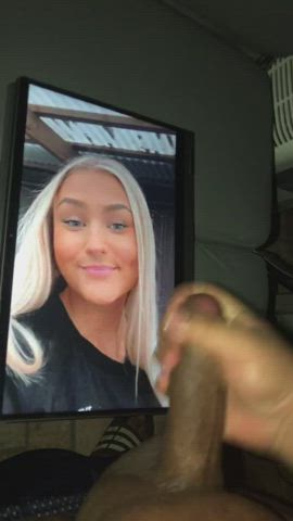 Cute blonde got sprayed