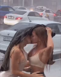 Kissing in the rain