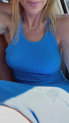 Big Tits Car MILF Mature Outdoor Public Pussy Solo clip