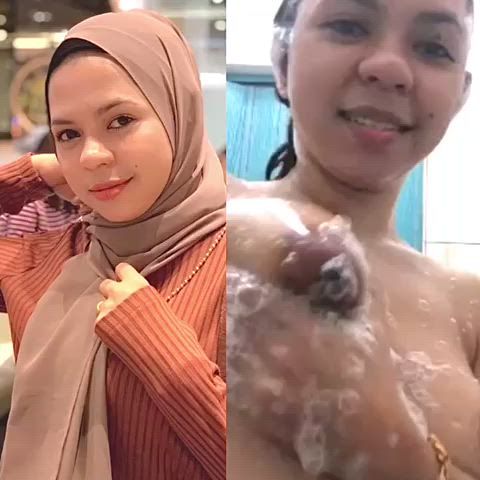 hijab malaysian muslim shower clip