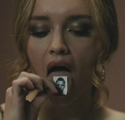 celebrity female olivia cooke tongue fetish clip