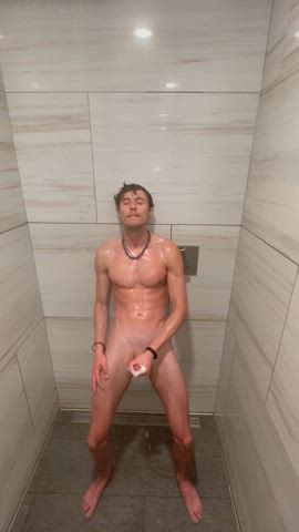 big dick cock gym jerk off masturbating monster cock onlyfans public shower thick