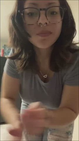 clothed dancing girlfriend glasses huge tits natural tits non-nude teen tight clip
