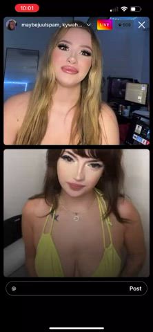 big tits bikini blonde brunette flashing friends clip