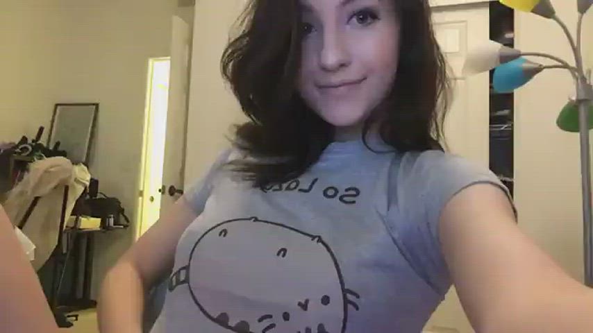 Brunette Cute Titty Drop clip