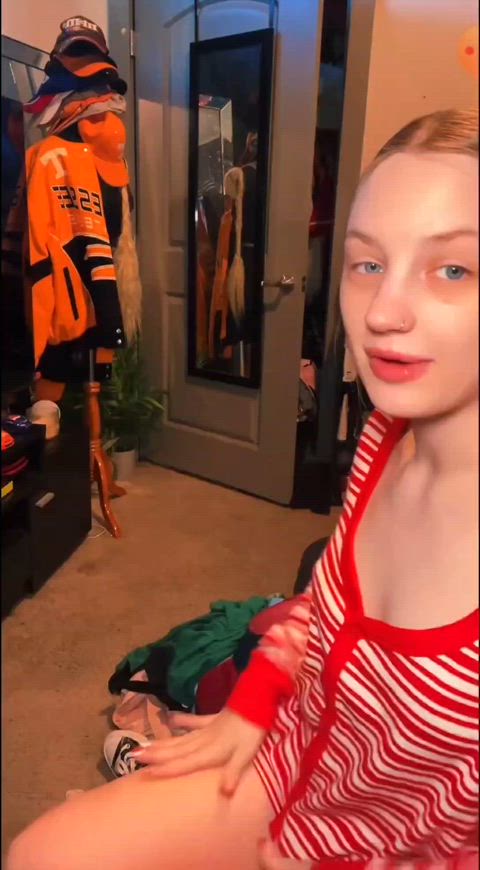 blonde boobs cute nipples nipslip pierced teen tiktok tits clip