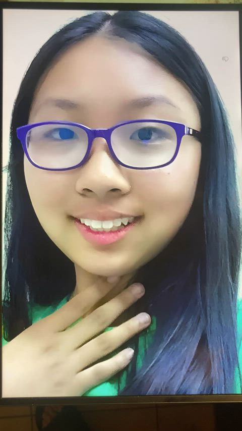 asian cum cumshot cute facial glasses schoolgirl teen tribute clip