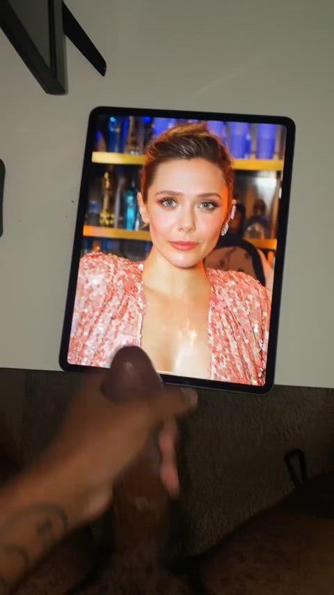 bbc big dick cumshot elizabeth olsen facial tribute clip