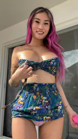 asian babe big tits cute petite teen tits clip
