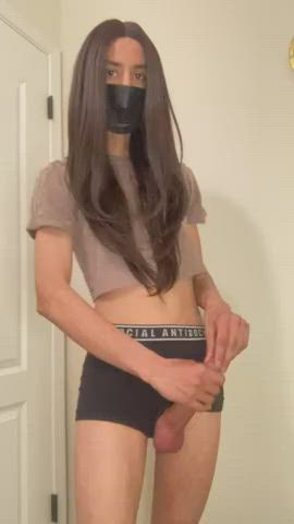 Cute girl with a dick
